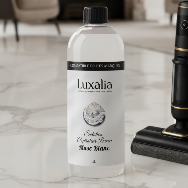 Solution Aspirateur Laveur Musc Blanc - Compatible toutes marques - LUXALIA
