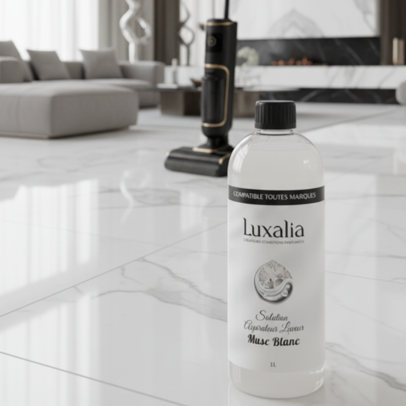 Solution Aspirateur Laveur Musc Blanc - Compatible toutes marques - LUXALIA