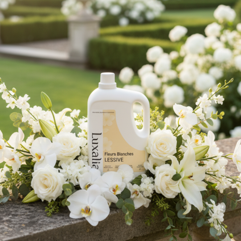 Lessive Fleurs Blanches Haut de Gamme - LUXALIA