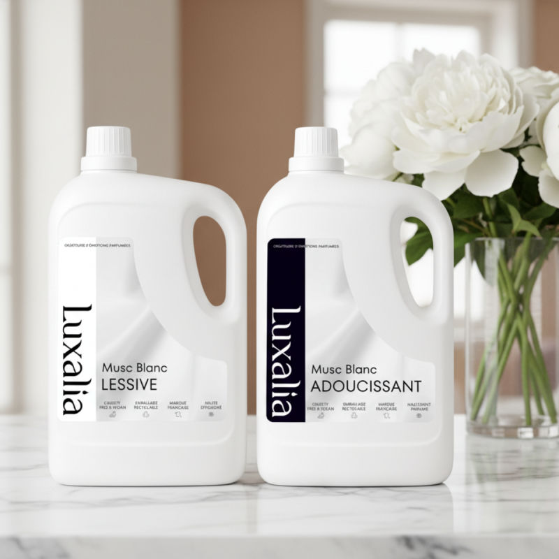 Duo musc blanc lessive + adoucissant (white musk) | Luxalia