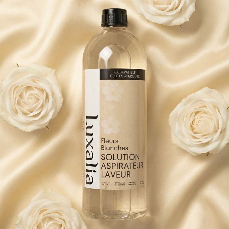 Solution Aspirateur Laveur Fleurs Blanches - Compatible toutes marques - LUXALIA