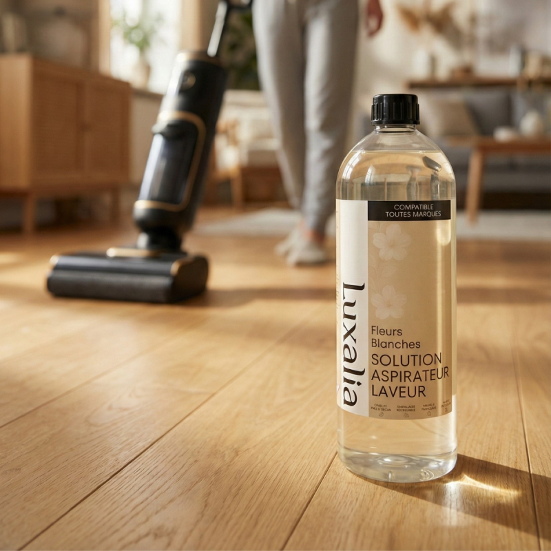 Solution Aspirateur Laveur Fleurs Blanches - Compatible toutes marques - LUXALIA