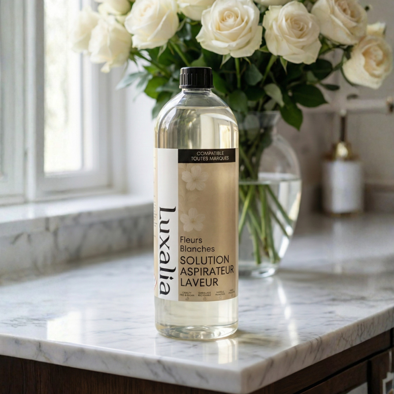 Solution Aspirateur Laveur Fleurs Blanches - Compatible toutes marques - LUXALIA
