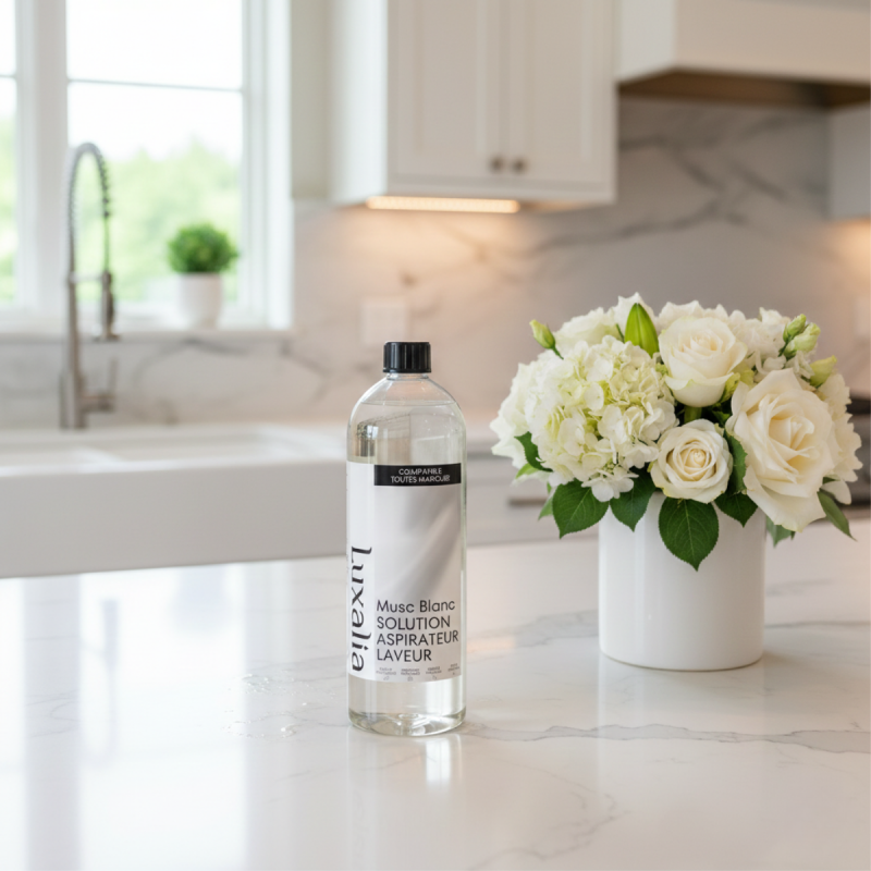 Solution Aspirateur Laveur Musc Blanc - Compatible toutes marques - LUXALIA