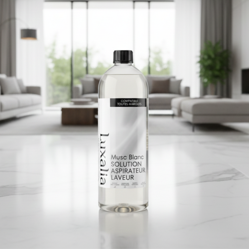 Solution Aspirateur Laveur Musc Blanc - Compatible toutes marques - LUXALIA